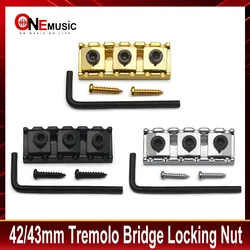 42/43MM Locking Nut Guitar String Lock with Allen Wrench Screws Guitar Parts Black/Silver/Gold