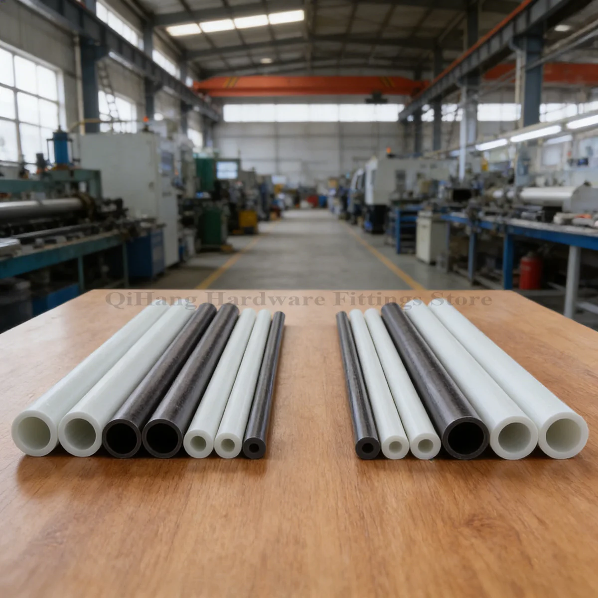 L500mm White Black High Hardness Fiberglass Tube, OD 3-25mm Hollow Glass Fiber Rod, High Strength Hard Plastic Insulation Pipe view 2