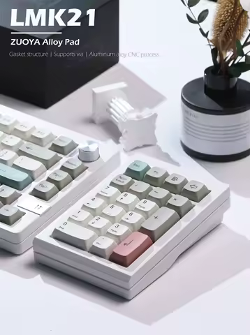 ZUOYA LMK21 Aluminum Alloy Keyboard KIT Bluetooth 2.4g Wireless Pad Digital Keyboard 21-key RGB Backlight Support Win\ios KIT