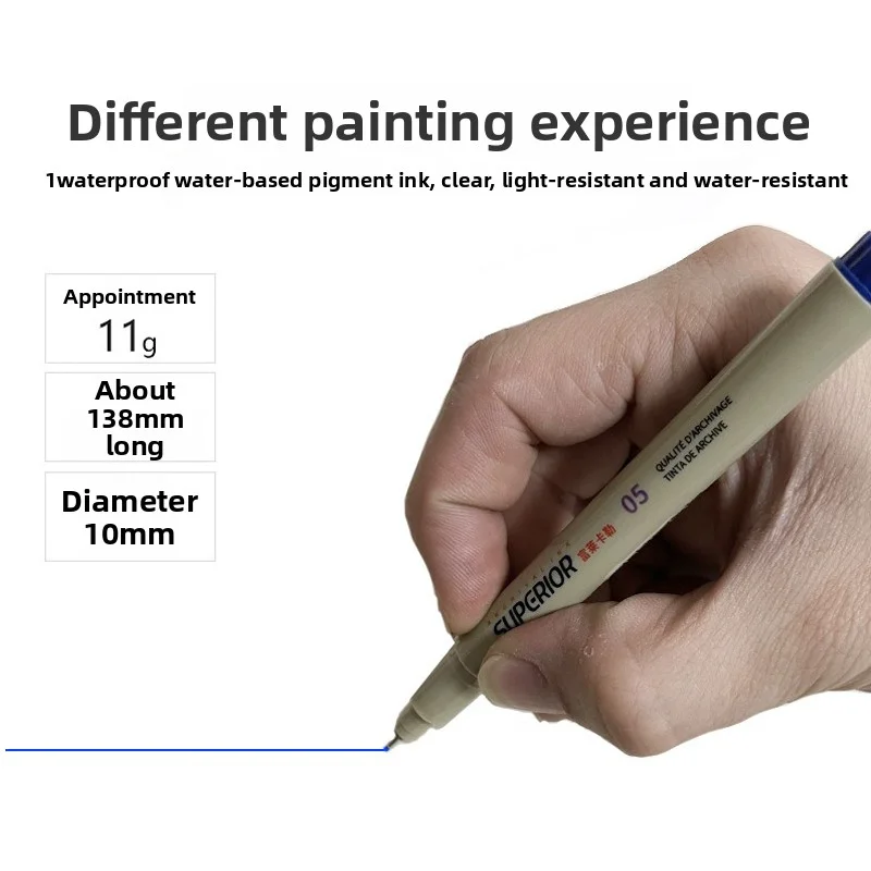 12 لون رسم ميكرون القلم 0.5 مللي متر متفوقة إبرة قلم رسم بطانة رفيعة بيجما رسم مانغا أنيمي ماركر غرامة اللون جديد