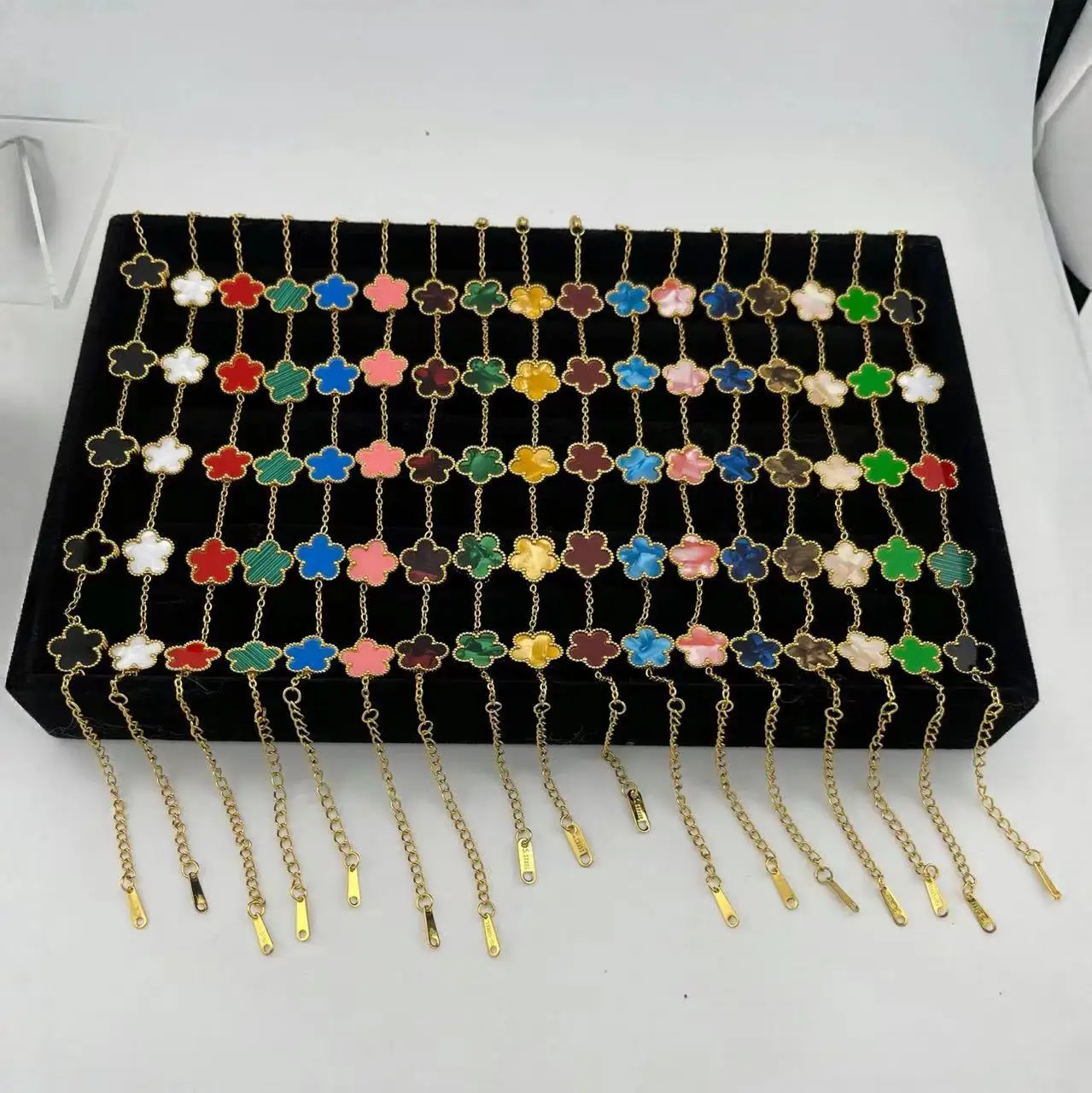 Double Sided Five Point Star Bracelet Ladies Adjustable Gold Plated Five Flower Chain For Women Fashion Party Jewelry Gift Clove