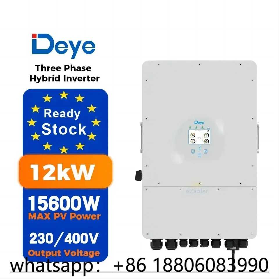 Deye Hybrid Inverter 5kW 6kW 8kW 10kW 12kw 3 Phase 14kW 15kW 16kW 18KW 20kW Three Phase Low Voltage BatterySUN-10/12K-SG04LP3-EU