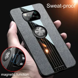 2025 Чехол для  For Xiaomi Poco X3 NFC Case Magnetic Ring Holder Soft TPU Leather Phone Case For Poco X3 Pro POCOX3 X 3 NFC 6.67