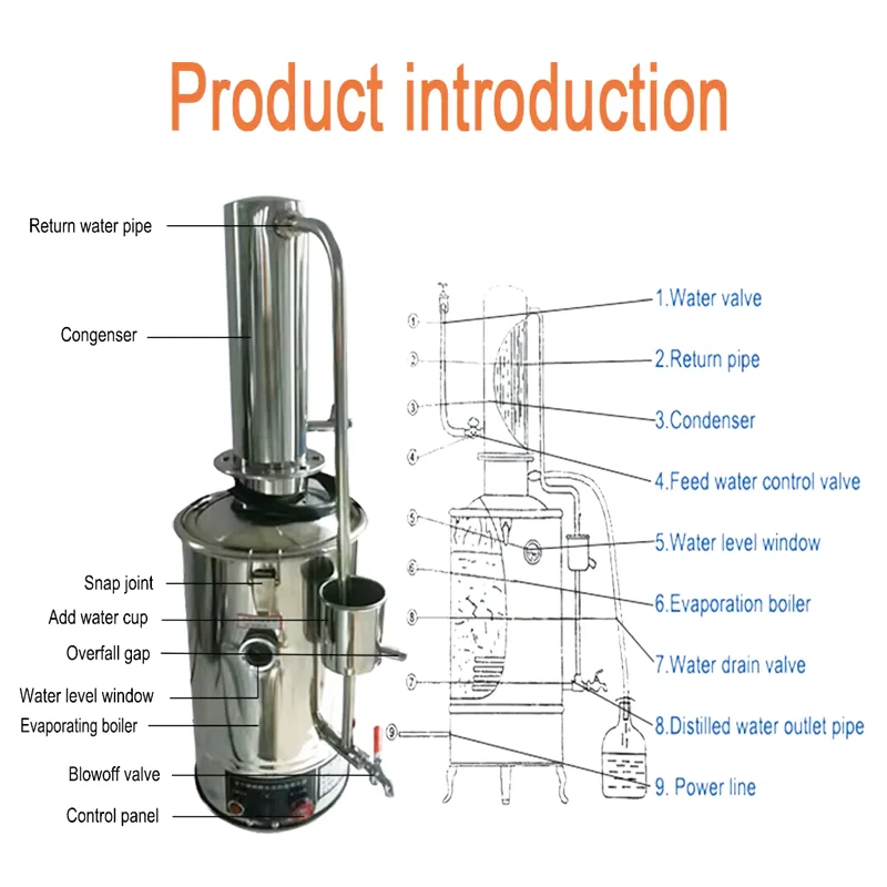 10L/H Water Distiller for Making Pure Distilled Water in Laboratory