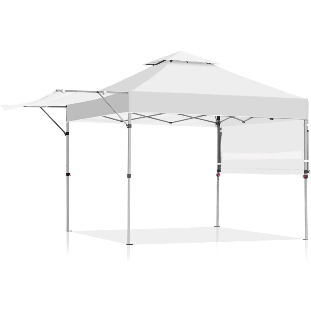 

10x17Ft Pop Up Canopy Portable Outdoor with Dual Half Awnings and Wheeled Carrying Bag, Instant Tent Heavy Duty Gazebos for Mar