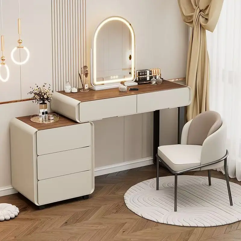 

Luxury Makeup Mirror Dressing Table Makeup Desk Luxury Led Mirror Computer Vanity Table Bedroom Chest Integrated Dresser Table