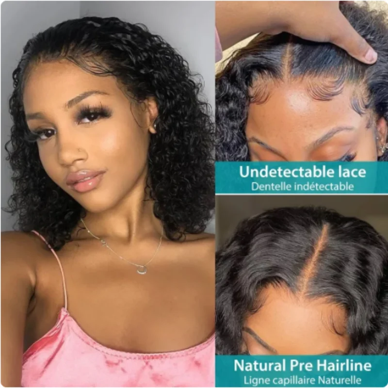 

30inch Water Wave 13X4 Transparent Lace Frontal Wig Pre Plucked Curly Lace Frontal Wig Remy Hair For Women