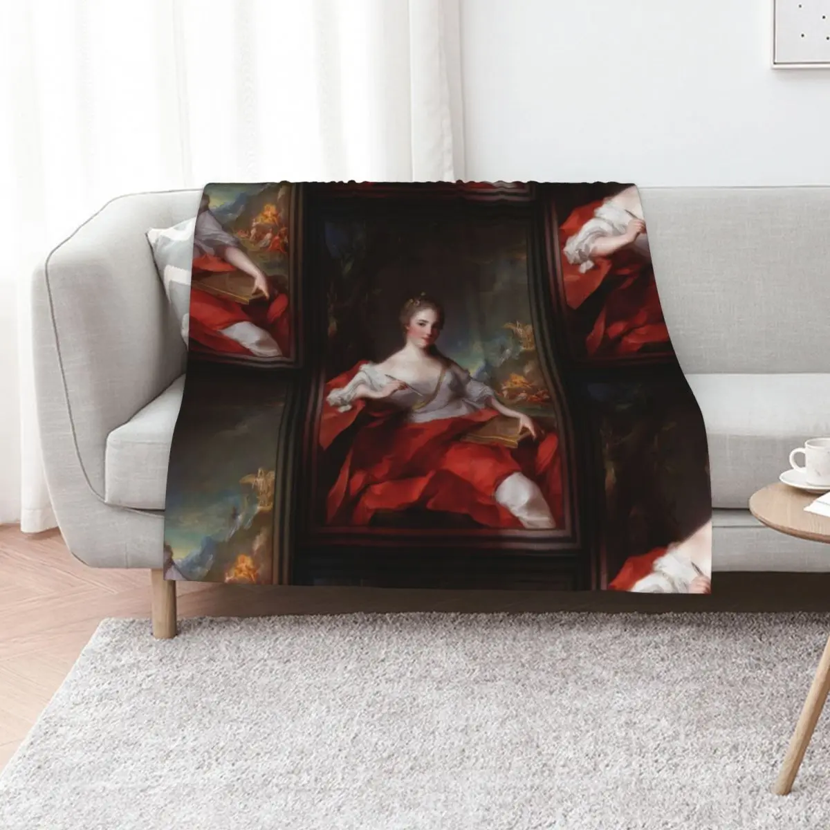 

Marie-Genevi¨ve Boudrey As A Muse by Jean-Marc Nattier Throw Blanket for winter Plaid Flannels Blankets For Bed Blankets