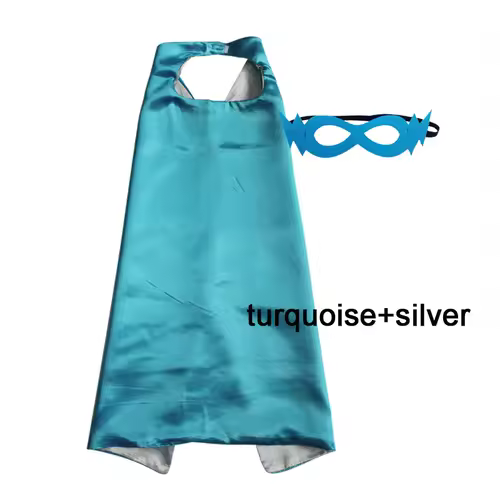 Superhero Capes with Mask REVERSIBLE Two Colored Child Cape Birthday Party Favor Satin Solid Capes Boys Girls Satin Capes - Image 28