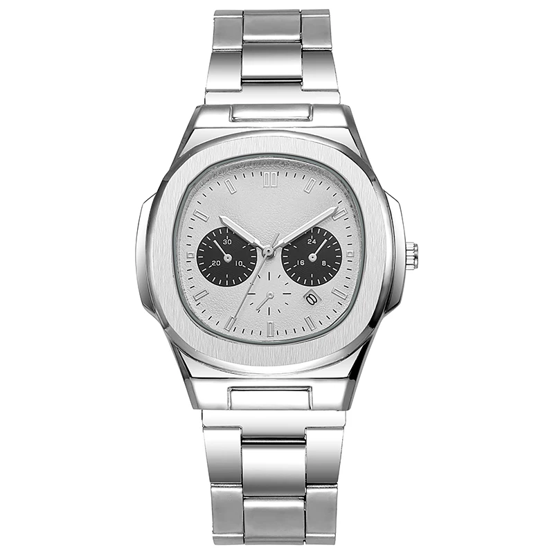 ساعة كوارتز كرونوغراف للرجال بمينا بيضاوي عتيق، قرص متعدد الألوان، أعمال فاخرة خفيفة وساعة رجالية يومية متعددة الاستخدامات