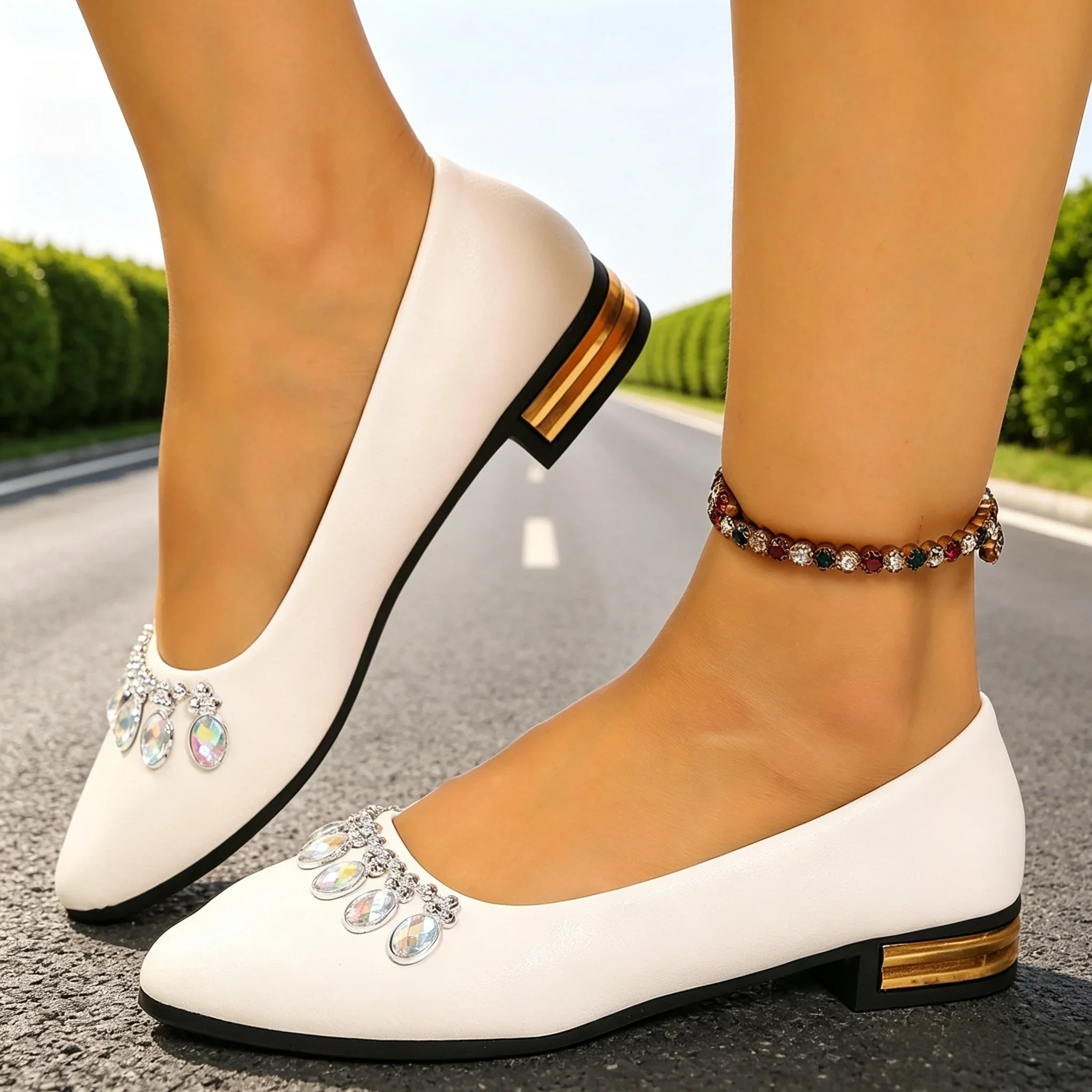 Zapatos Planos de Mujer con Punta en Pico, Zapatillas Planas de Talla Grande, Mocasines de Moda de Alta Calidad para Mujer, Zapatos de Exterior para Mujer