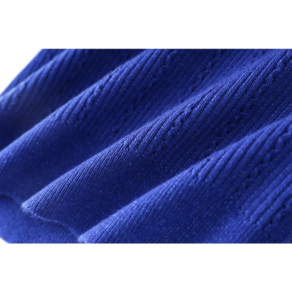 Winter Warm Pullovers Women Woolen Turtle Neck Casual Quality Royal Blue Knitting Sweater with Shoulder Pads