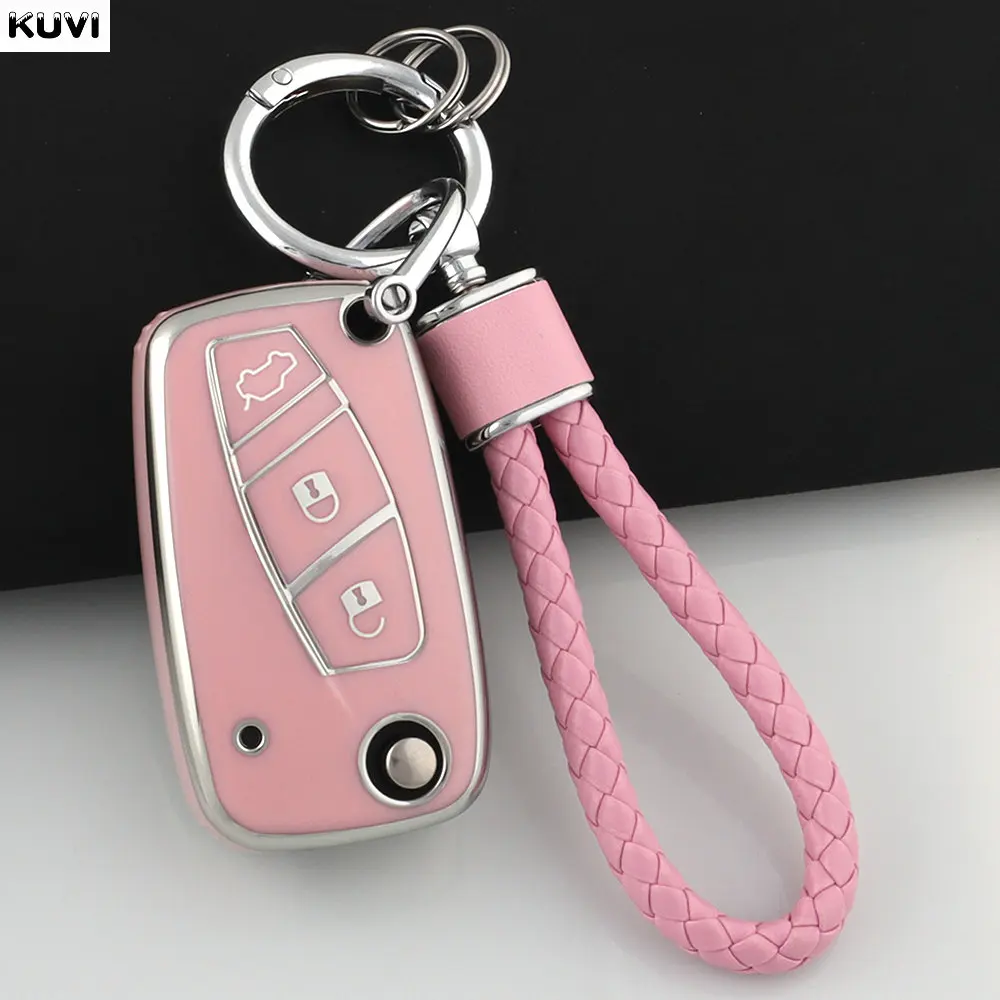 Funda de TPU con tapa para llave de coche, llavero Fob para Fiat 500 Panda Stilo Punto Doblo Grande Bravo 500 Ducato Minibus, accesorios