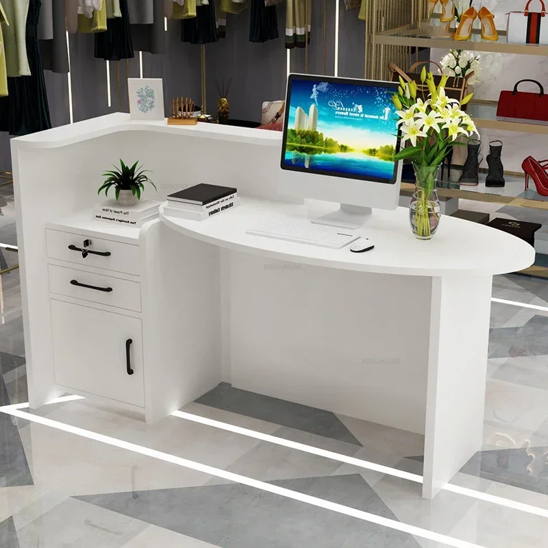 Cash Register Design Business Reception Counter Bellezza Tables Hallway Table Office Desks Computer Chairs Atril Clothing Store