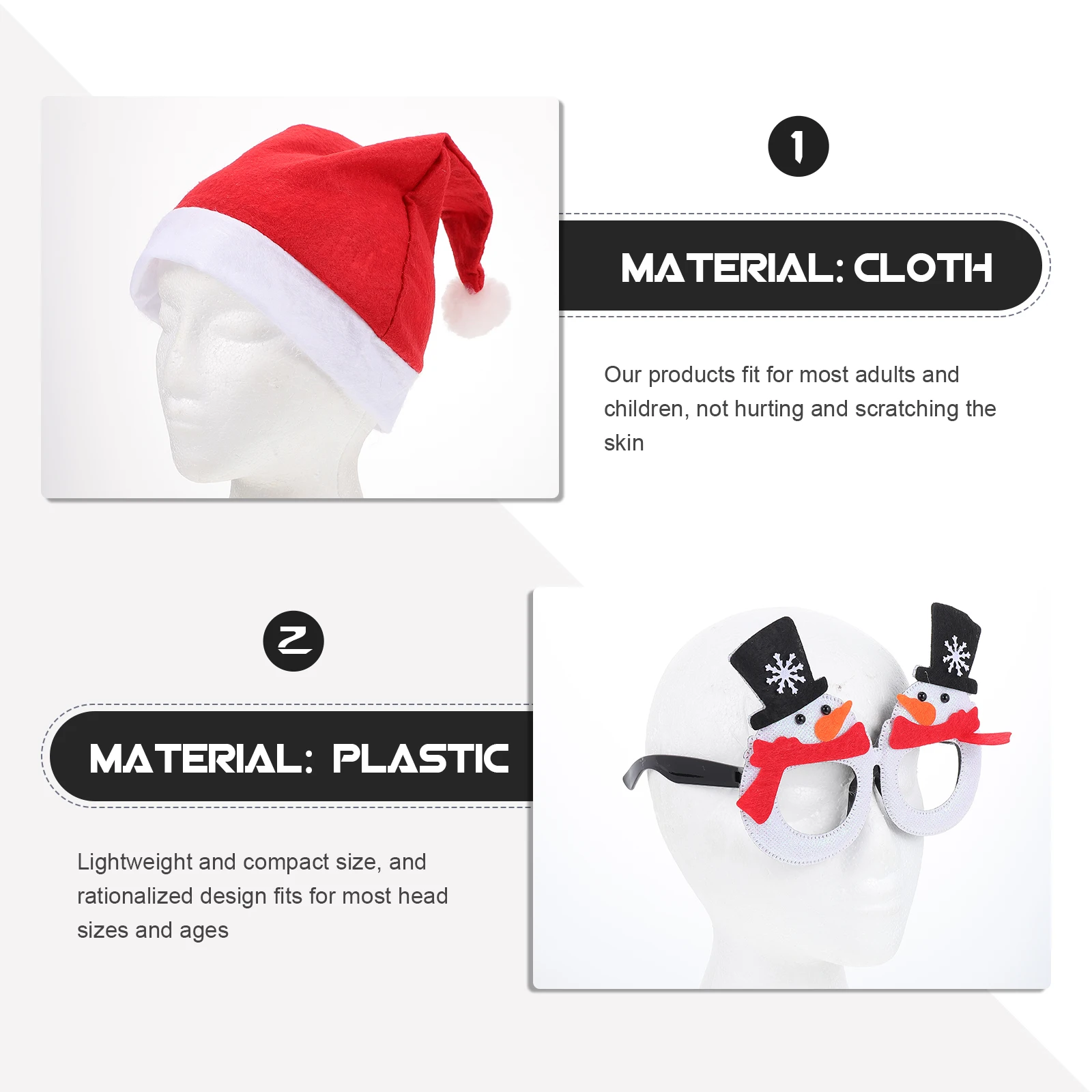 

1 set 1 Set Christmas Glasses Frames Xmas Party Head Decor Props For Adults Kids Lightweight Fun Photo Eyewear Xmas Decorative