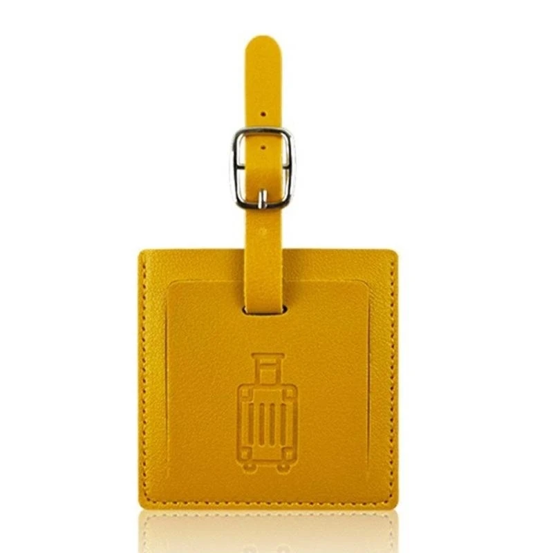 

PU Square Luggage Label with Privacy Flap Cover Suitcase Name Card