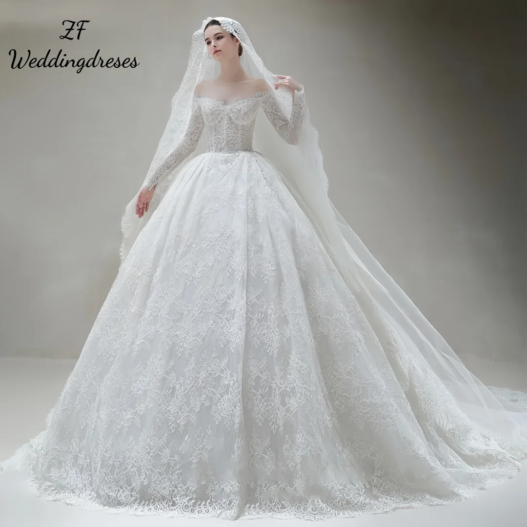 Abito da sposa personalizzato Abito da ballo in pizzo Scollo a cuore con spalle scoperte Abiti da sposa da sposa