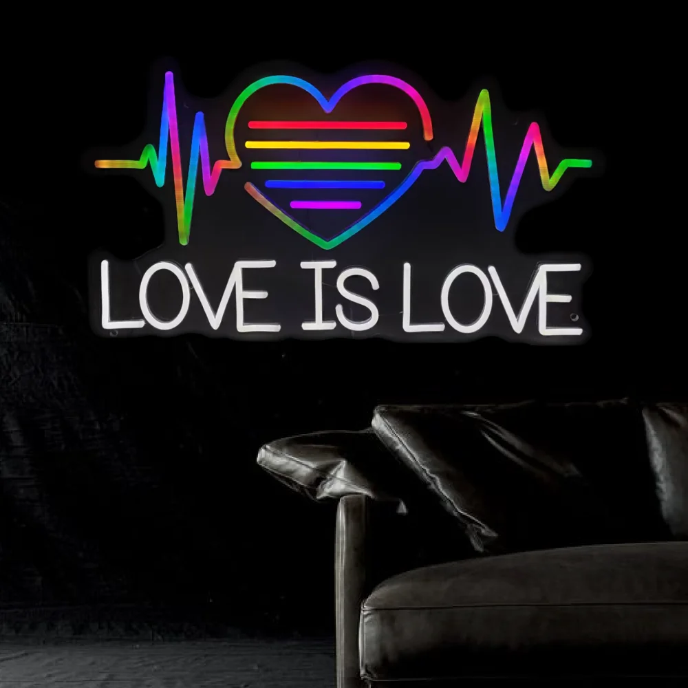 Neon Signs Led Light Love is Love Letters Rainbow Led Neon Wall Sign for Wedding Birthday Party Bar Room Decor Drop Shopping