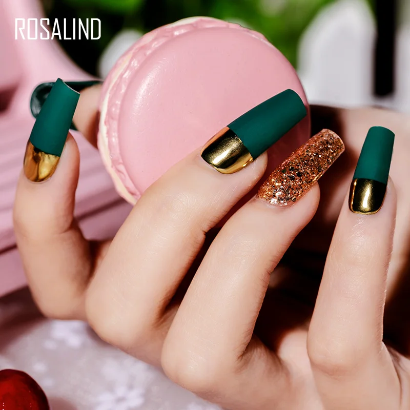 เจล ROSALIND เล็บ Glitter Sequins เจลทาเล็บ7ML DIY เล็บออกแบบเล็บกึ่งถาวร