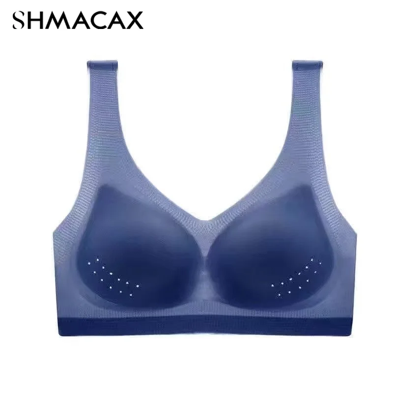 Women\'s Summer Ultra-thin Sports Bra Ice Silk Seamless Underwear Comfortable Sports No Steel Ring Underwear Plus Size M-5XL