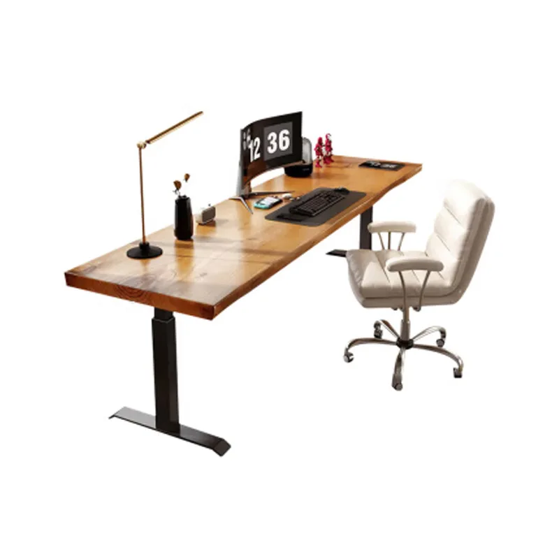

Solid wood electric lifting learning office computer desk log standing strip