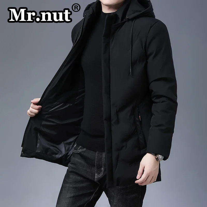 Mr.nut Men's Thermal Windbreak Cotton-padded Jacket Winter Medium Long Length Cotton Clothing Quality Thickening Outdoor Jackets