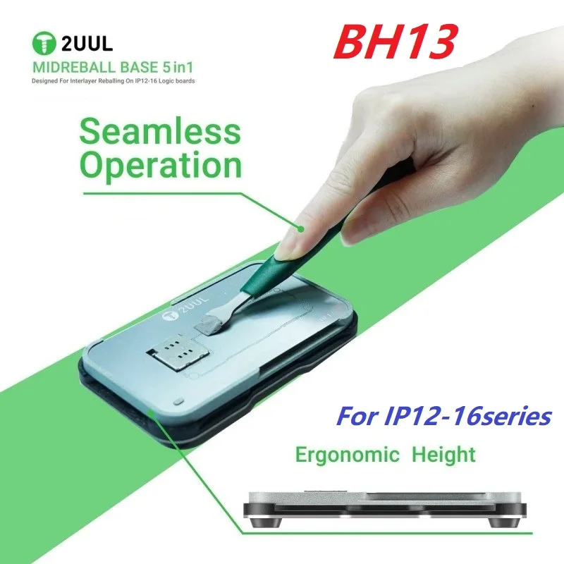 2UUL BH13 BASE 5 in 1 Magnetic Reballing Fixture Platform for iPhone 12-16 Series Logic Board Middle Layer BGA Repair