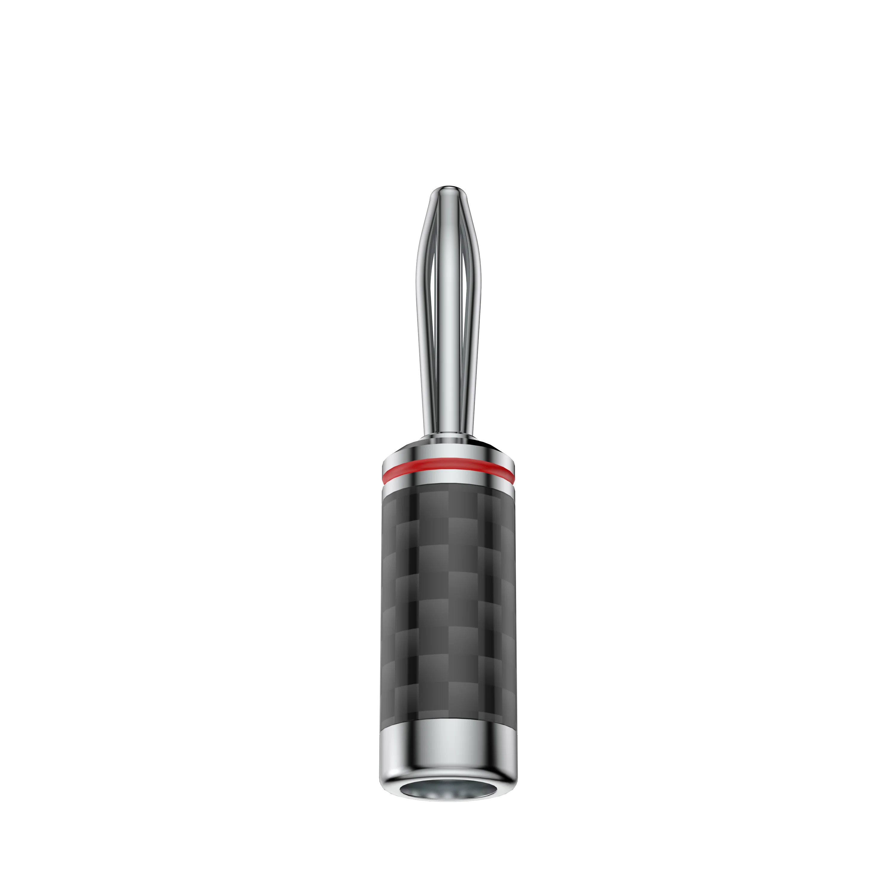 4PCS Rhodium Plated Carbon Fiber Banana Plug HIFI Audio Speaker Cable Connector