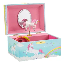 Music Box Christmas Fantasy Rotating Unicorn Children's Music Box New Year Birthday Gift Multifunctional Storage Jewelry Box