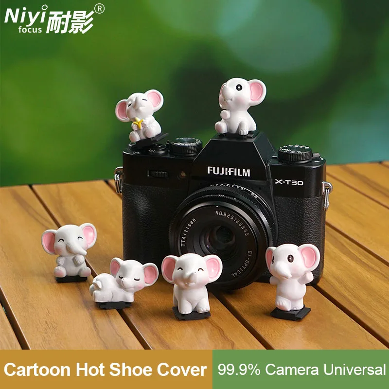 Câmera capa de sapato quente universal bonito animal dos desenhos animados 3d quente sapato boné protetor flash para sony canon fuji nikon leica pentax sigma