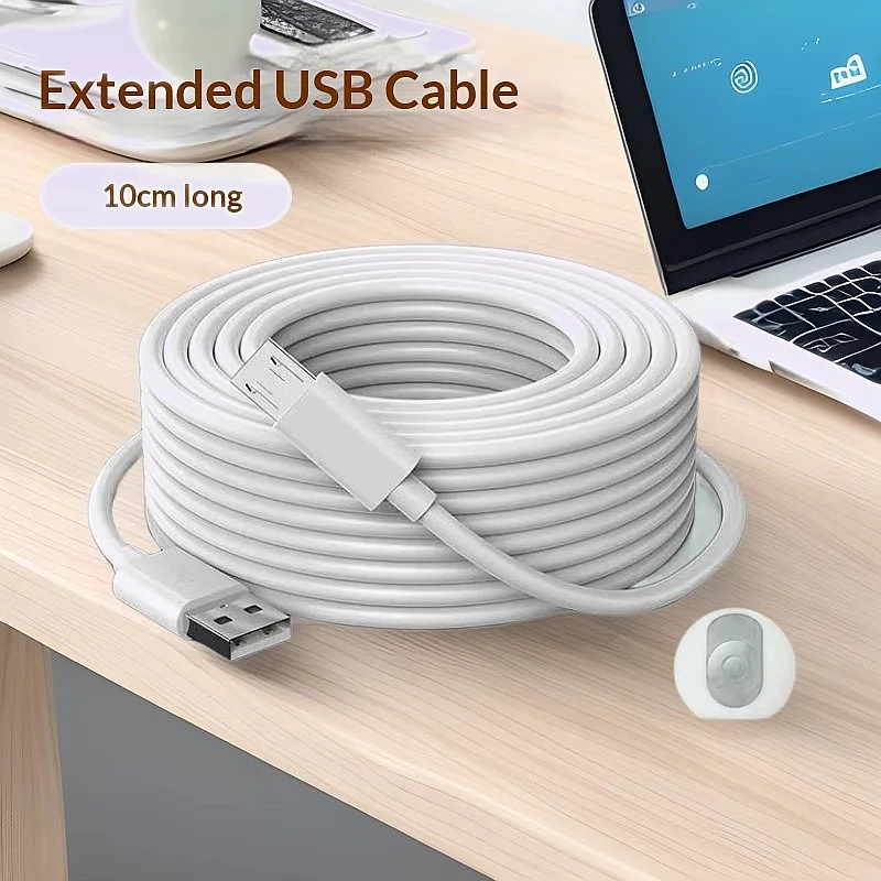 Super Long Android Data Cable 10M 12M for Security Camera 360 Power Cord USB Type C