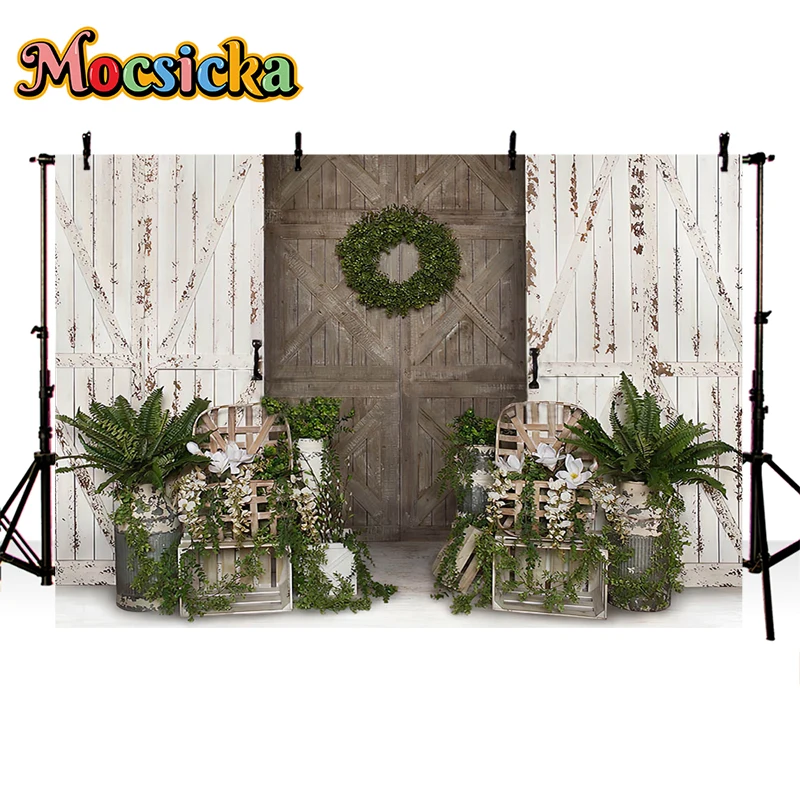 모시카 용수철 배경 사진 꽃 녹색 잎 어린이 신생아 초상화, 생일 부활절 배경 소품, 사진 스튜디오