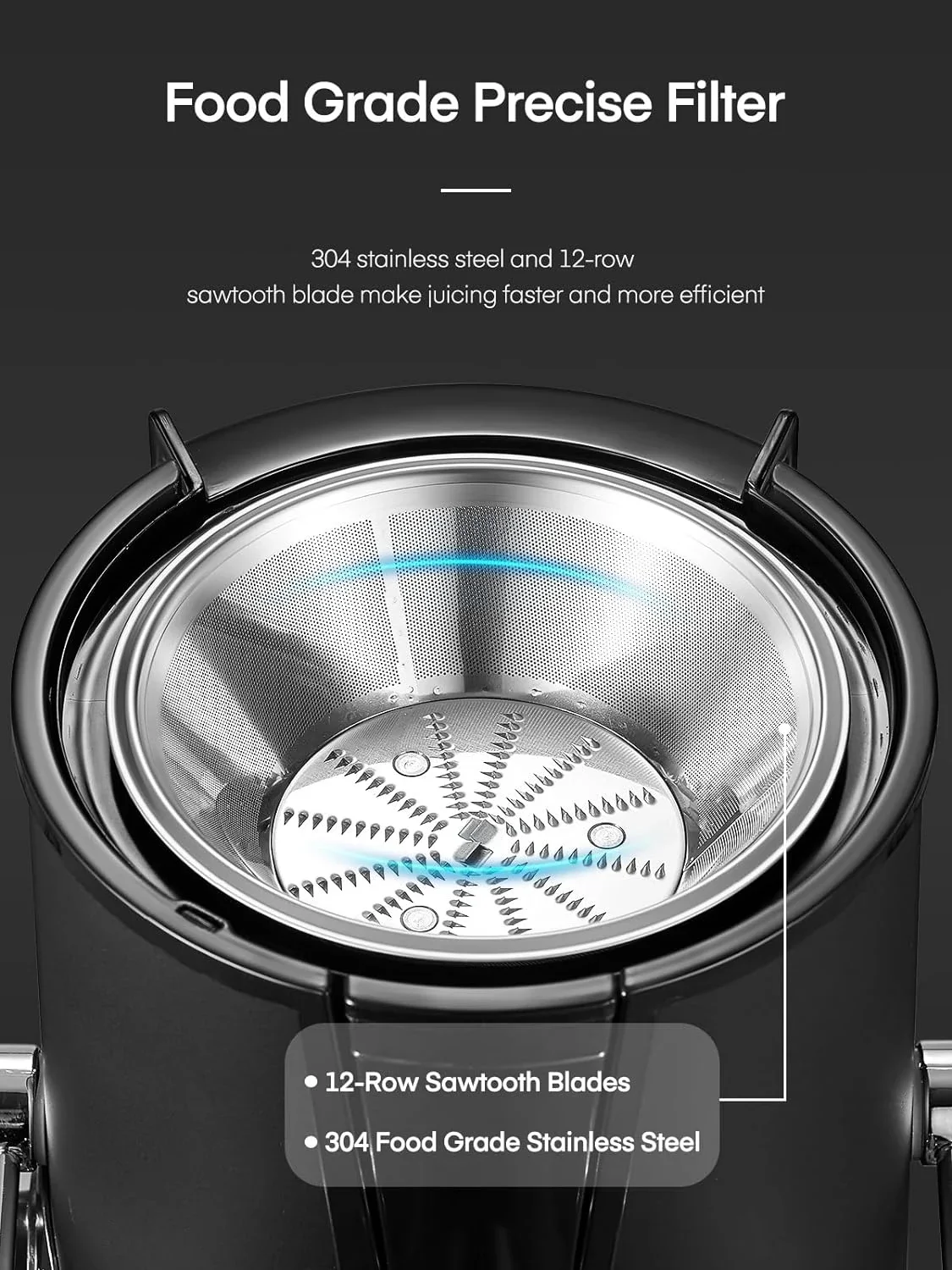 عصارة فواكه وخضروات عالية الكفاءة ، عصارة قوية لاستخلاص أقصى قدر من المغذيات ، مستخرج سهل التنظيف