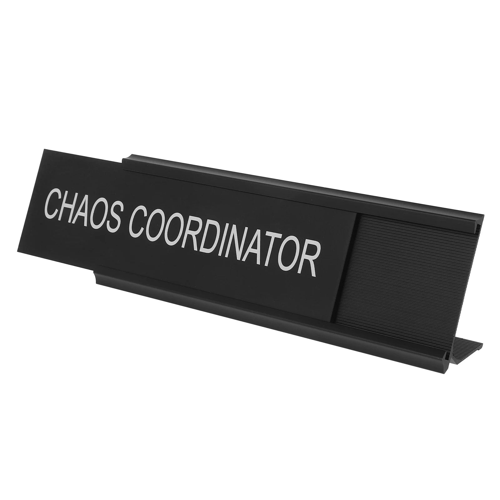 

Funny Chaos Coordinator Desk Decor Metal Name Plate for Women Office Supplies Rustic Aluminum Sign Home Workspace Clear Plaque