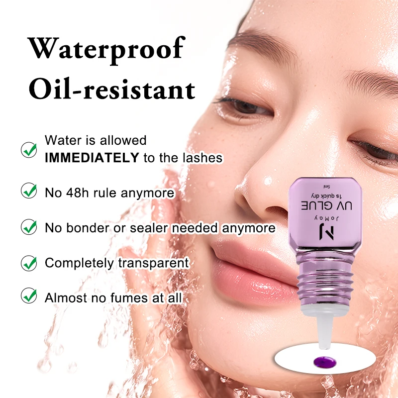 JOMAY Klej UV do przedłużania rzęs dla profesjonalistów 5ml Hurtownia kleju do rzęs Akcesoria do przedłużania rzęs Fioletowy kolor Produkty do makijażu