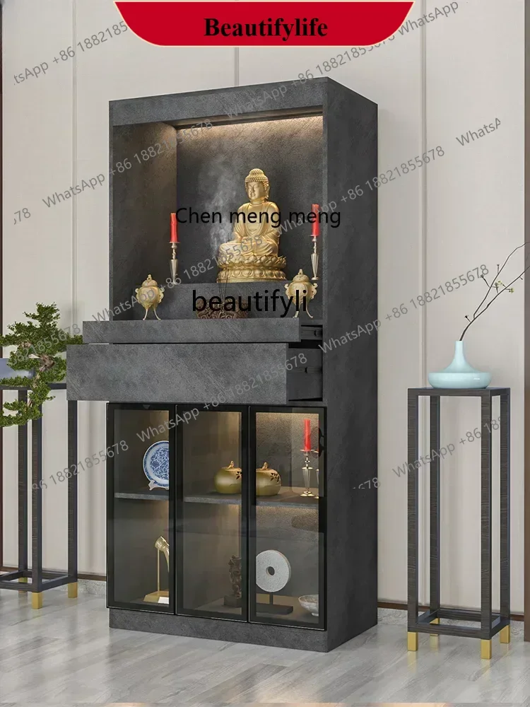 

z183 Altar modern light luxury Buddha cabinet cabinet home Buddha statue Bodhisattva God of Wealth display cabinet