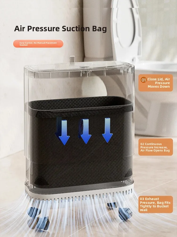 Large Capacity Floor Standing Bathroom Kitchen Trash Can High Leg Home Use Garbage Bin Living Room Waste Paper Basket