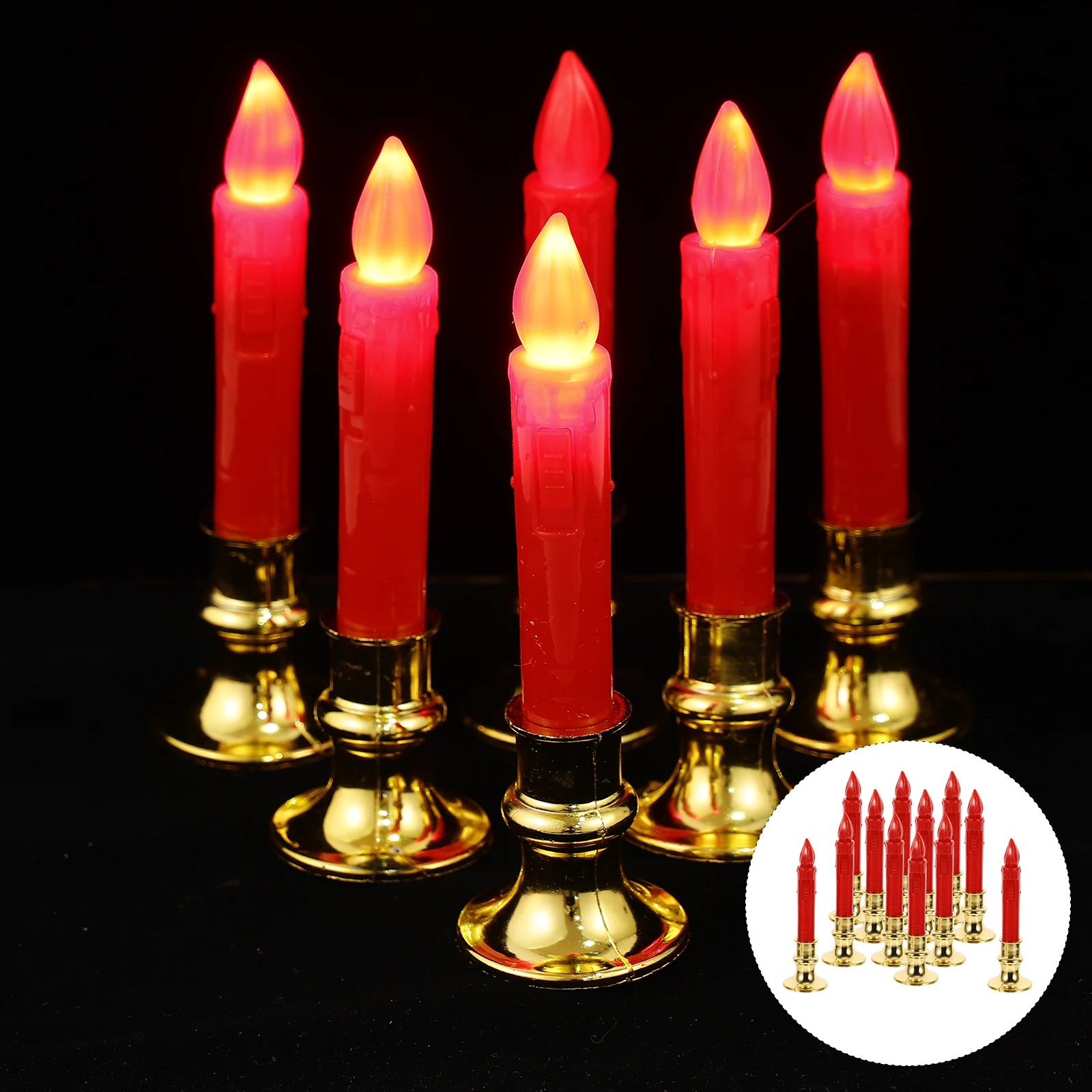 

Window Candles Led Tealights Flameless Night Lamp for Windows Electric Red Flickering