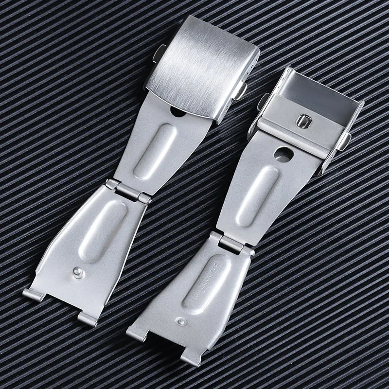 16mm 18mm 20mm 22mm Stainless Steel Watch Buckle for Seiko for Citizen Watchband Clasp Silver Metal Double Press Folding Buckle