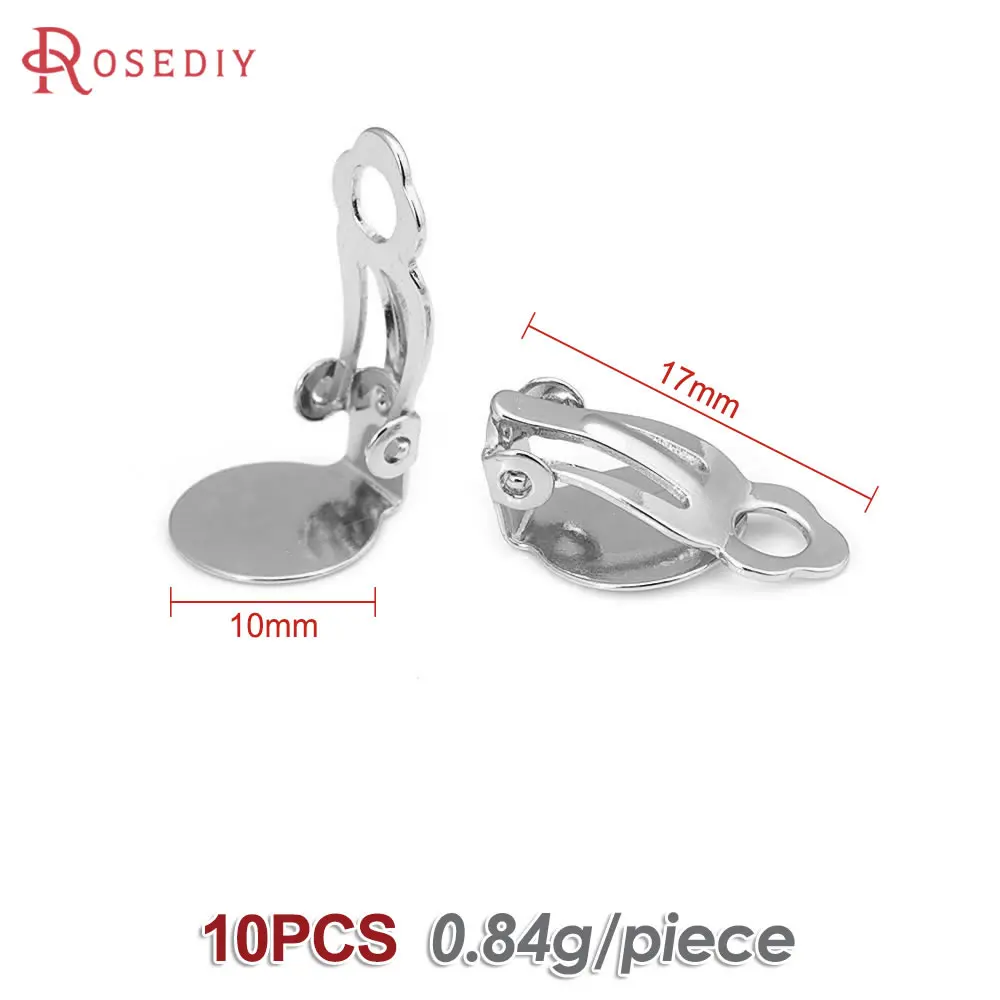 18K Goud Kleur Platte Maat 9MM 10MM 12MM 15MM 16MM 18MM Messing Platte Stok oorbellen Clip Diy Sieraden Maken Oorbellen Accessoires