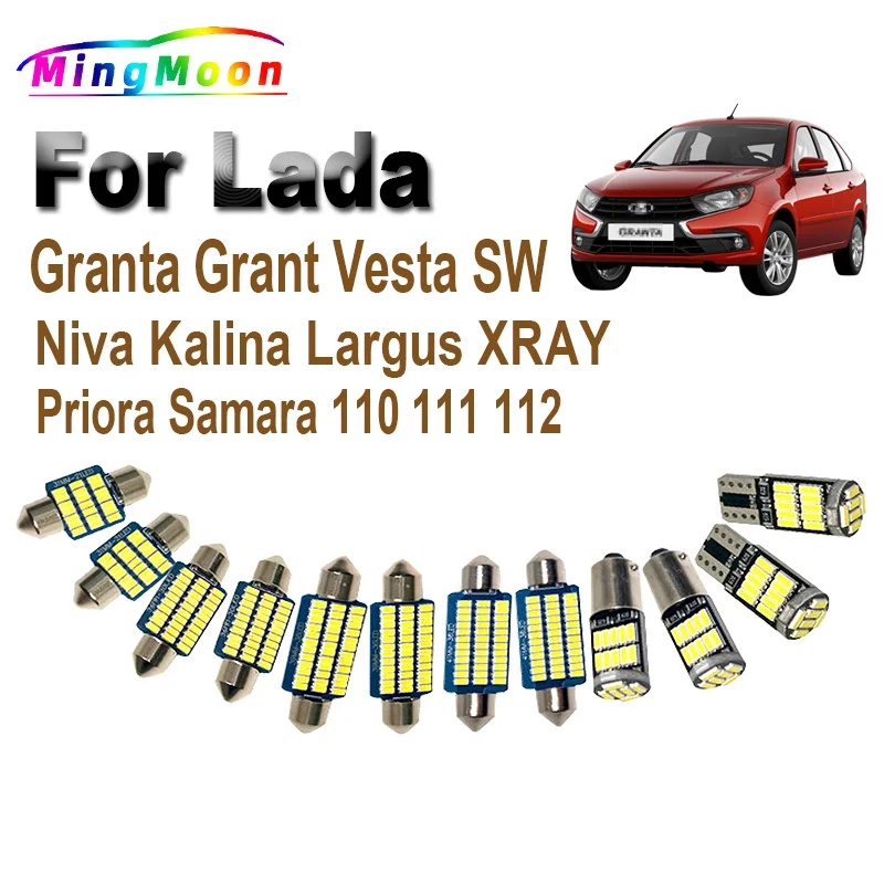 Canbus For Lada Granta Grant Vesta SW Niva Kalina Largus XRAY Priora Samara 110 111 112 Car Bulb LED Interior Map Dome Light Kit