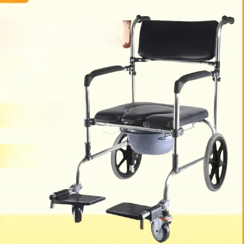 Muebles para personas mayores, carrito de equipaje autopropulsado, taburete interior, asiento de ducha, respaldo extraíble, conjunto de herramientas de acero inoxidable, silla duradera