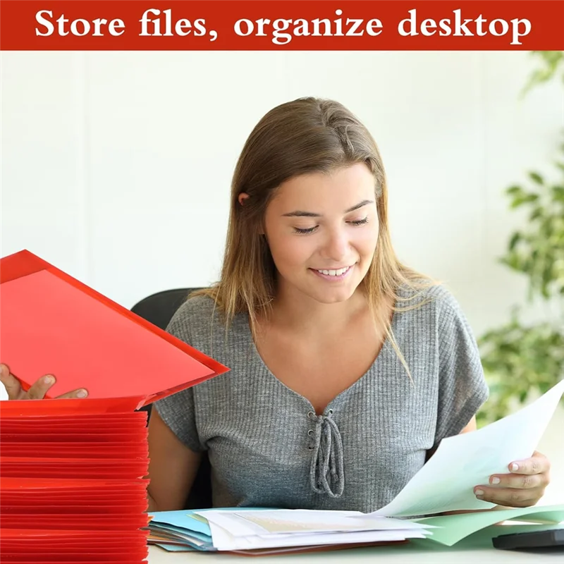 

CS-For Documents A4 Plastic Envelopes Folders With Snap Closure And String Tie For School Home B