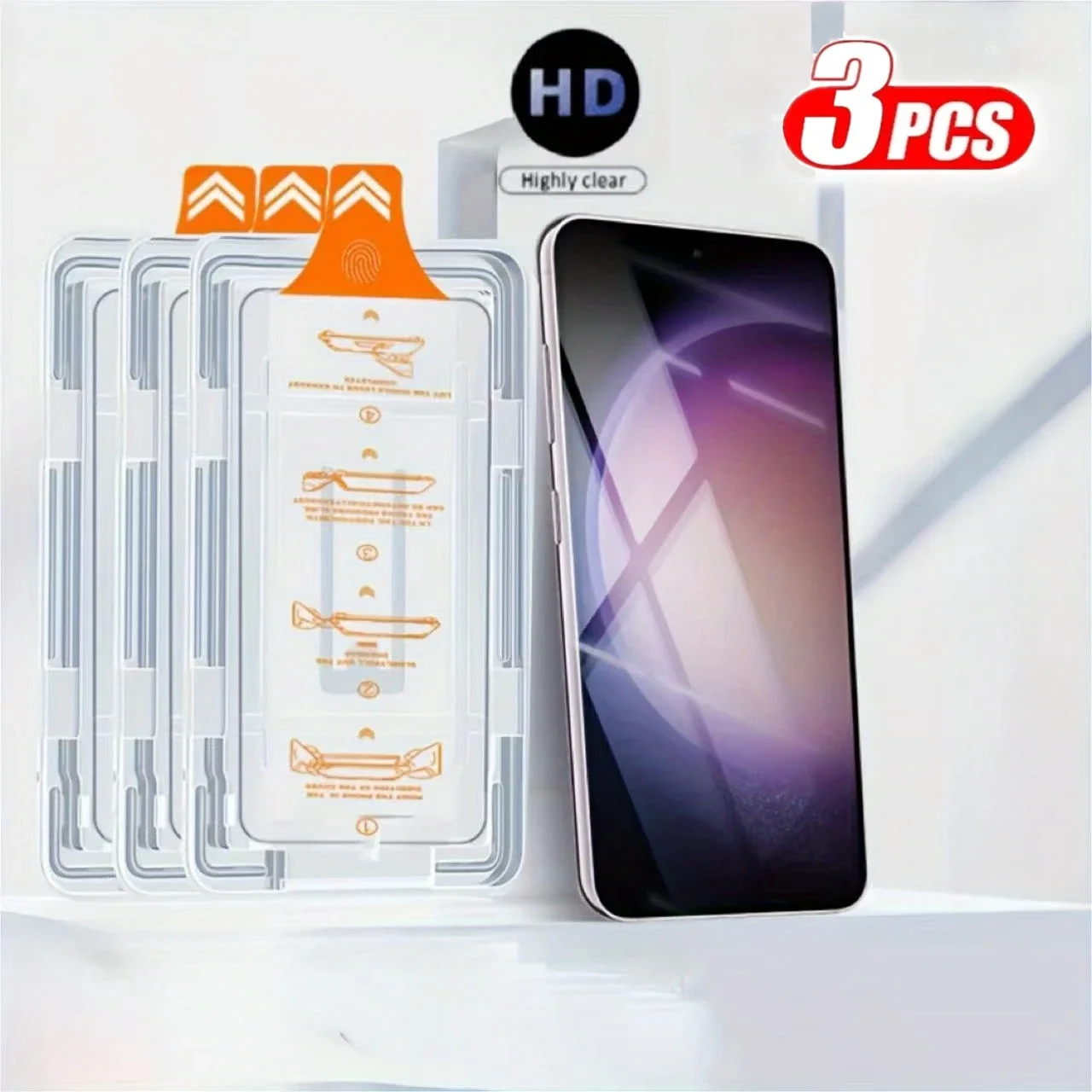 2Pcs One Click Installation Screen Protector For Samsung Galaxy S25 S24 S23 S22 Ultra S23 S22 S25 Edge Bubble-Free Installation