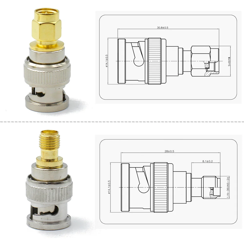 1/3/5/10 szt. Adapter RF SMA męski na BNC żeński, konwerter złącza koncentrycznego do anteny WiFi, radia amatorskiego, bezprzewodowej sieci LAN — zdjęcie 6
