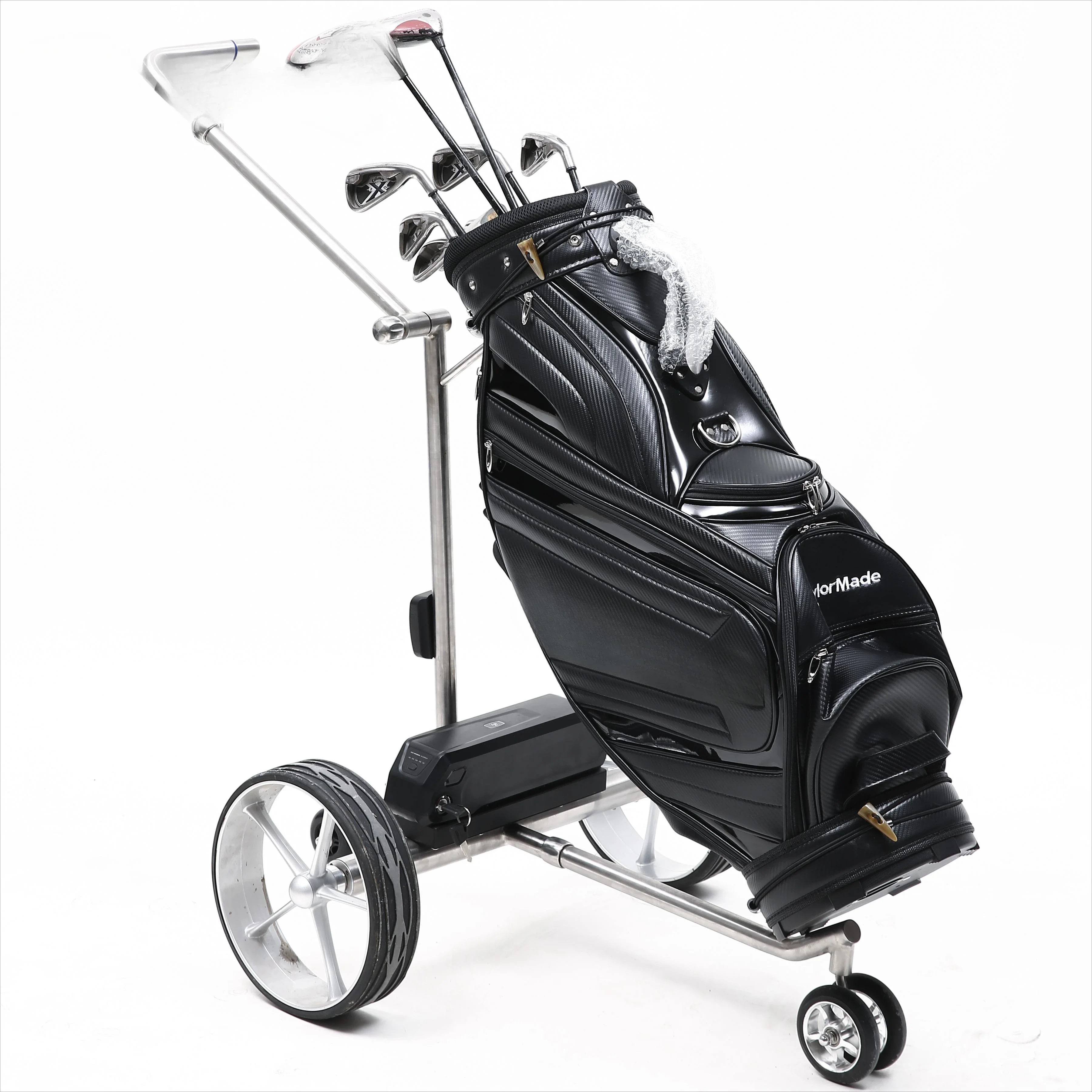 Long Distance 24V 10Ah Li-ion Battery Follow Electric Golf Foldable Trolley with Remote Control