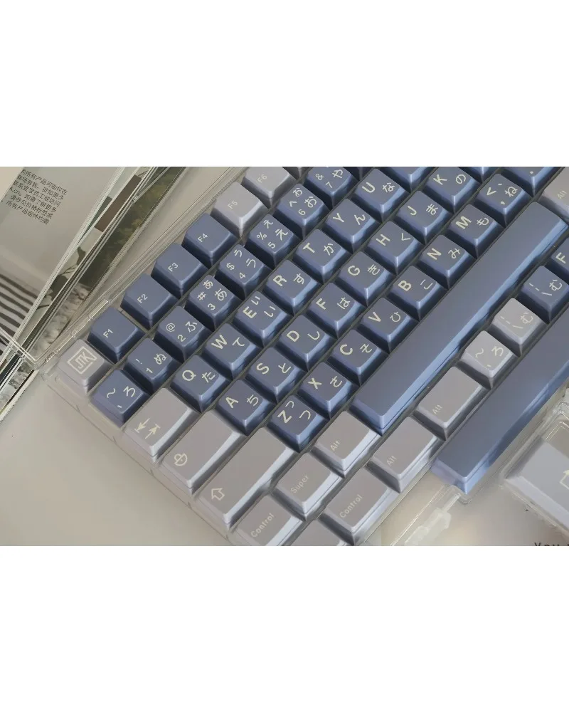 lavender purple japanese fishing keycaps set pbt dye sub keycaps with fish pattern for mechanical keyboards