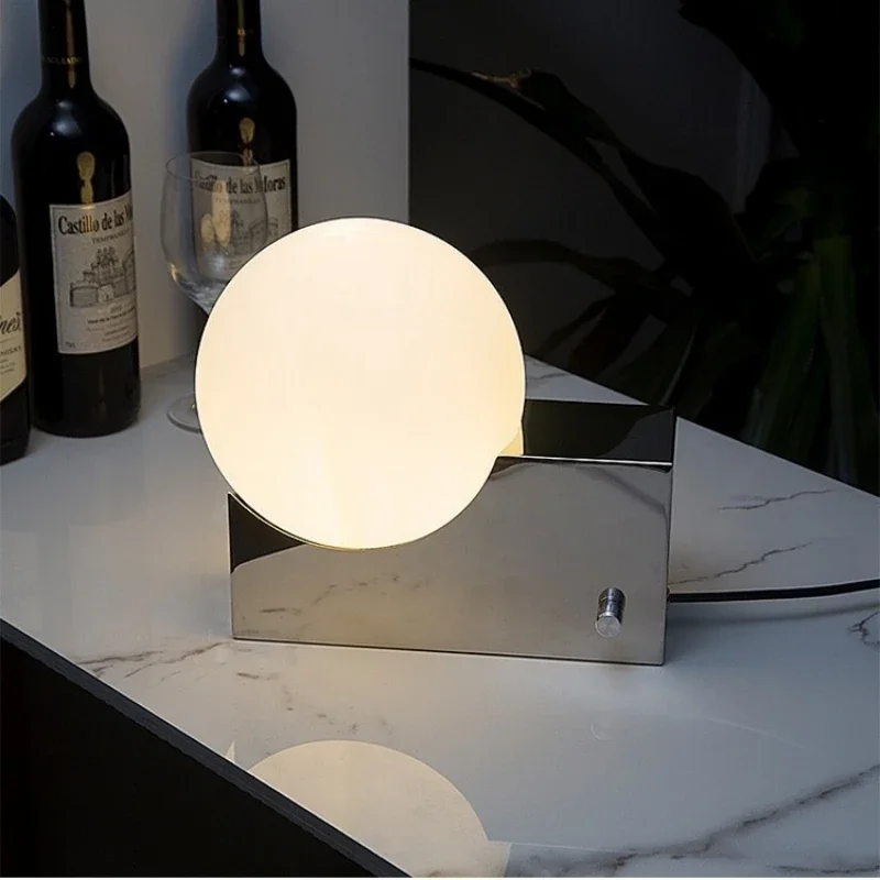 

2025 Denmark Designer Table Lamp Led Desk Light Glass Ball Stainless Base