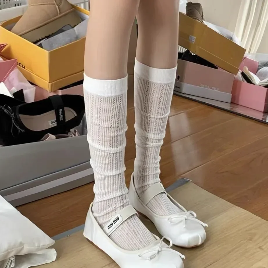 JK Japanische Schwarz Weiß Strümpfe Frauen Mädchen Oberschenkel Hohe Lange Socken Leggings Sommer Dünne Lose Kostüme Süße Ballett Strumpfwaren