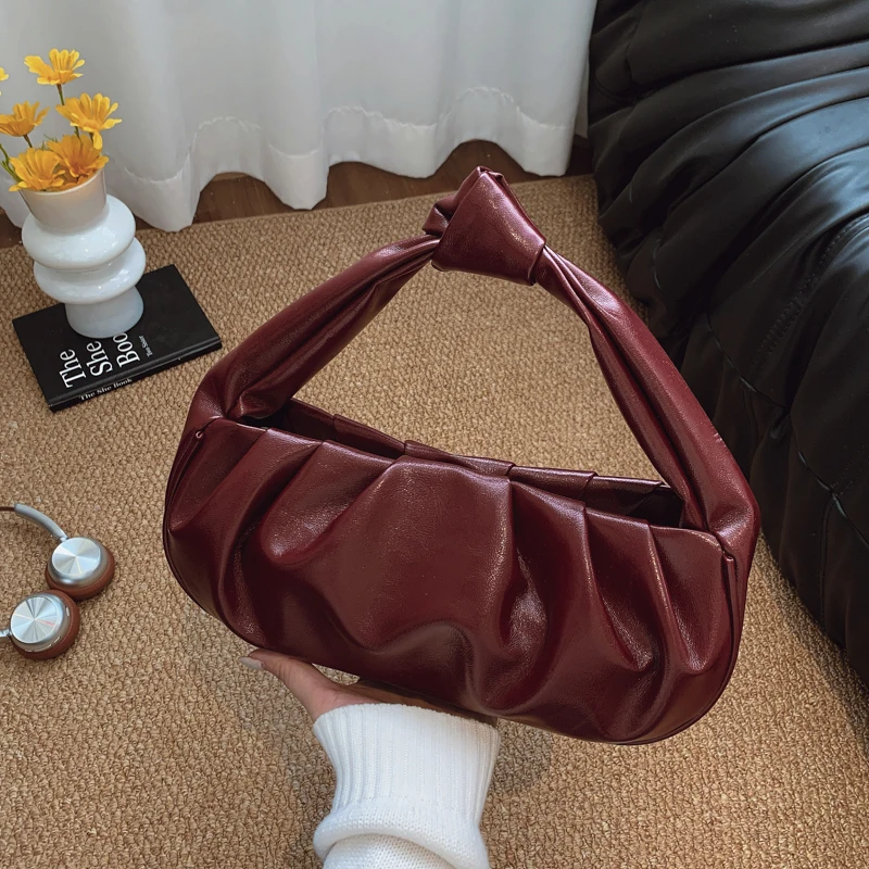 

2026 модная сумка-хобо, дизайнерская сумка, брендовая сумка-тоут с завязанной ручкой, модный клатч, винтажная замшевая женская сумка с клецками